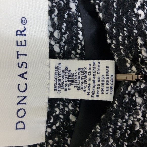 Doncaster Black & White Tweed  Women's Jacket Size 8 - Picture 2 of 5